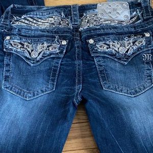 Miss me blue denim dark wash signature crop jeans 29